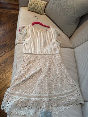 BB Dakota Cream Lace A-Line Dress